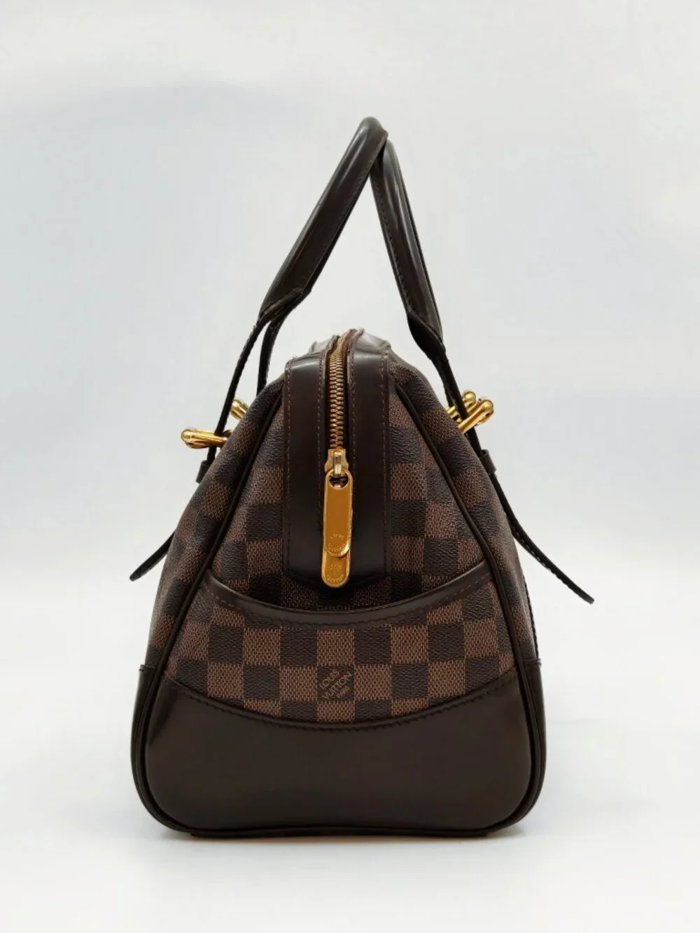 Louis Vuitton Berkeley Damier Ebene Canvas Satchel Handbag Gold Hardware - Picture 12 of 12